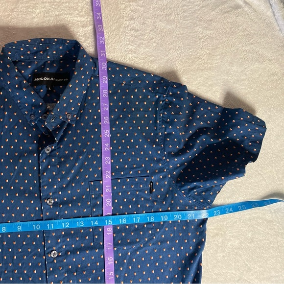 Molokai Surf Mens L LARGE Button Down Shirt Hawaiian Beach GEOMETRIC Party Fun - Picture 7 of 8